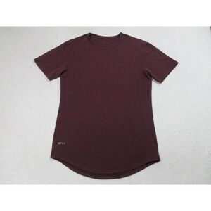 BYLT Shirt Mens Small Maroon Curved Hem Drop Cut‎ Elongated Crewneck Tee Casual